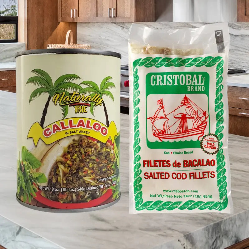 callaloo in salt water brine cristobal cod fish fillet jamaica place Best Caribbean Products Wholesale Store
